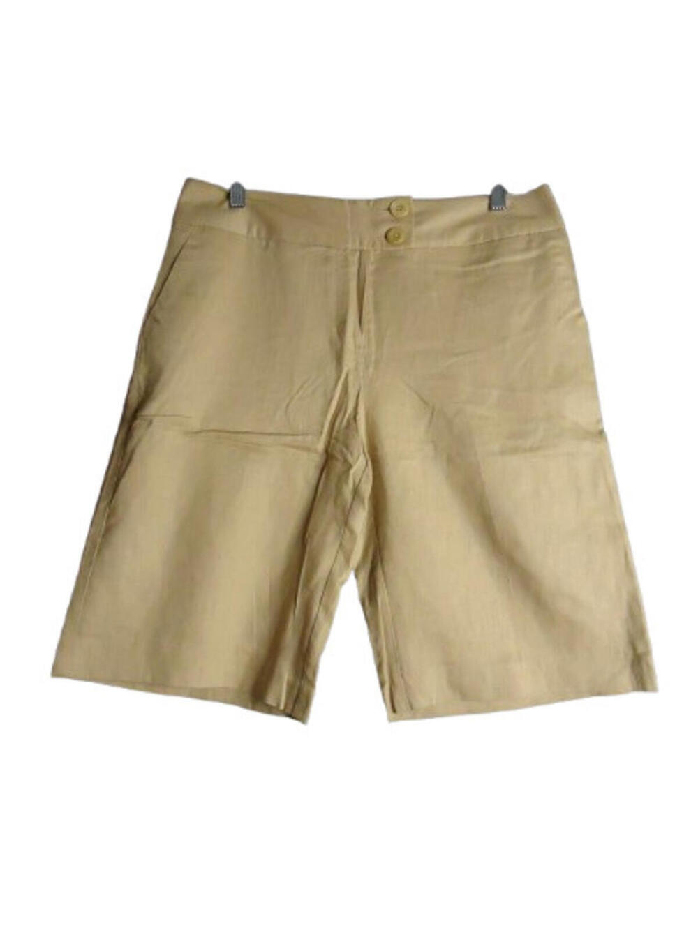 George ME by Mark Eisen Ibiza Shorts Womens Size 10 Linen Blend Khaki
